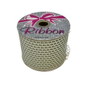 VTG ‎ MSI White Perforated Mesh Ribbon Spool Taiwan Lace Crafts Decor Bows